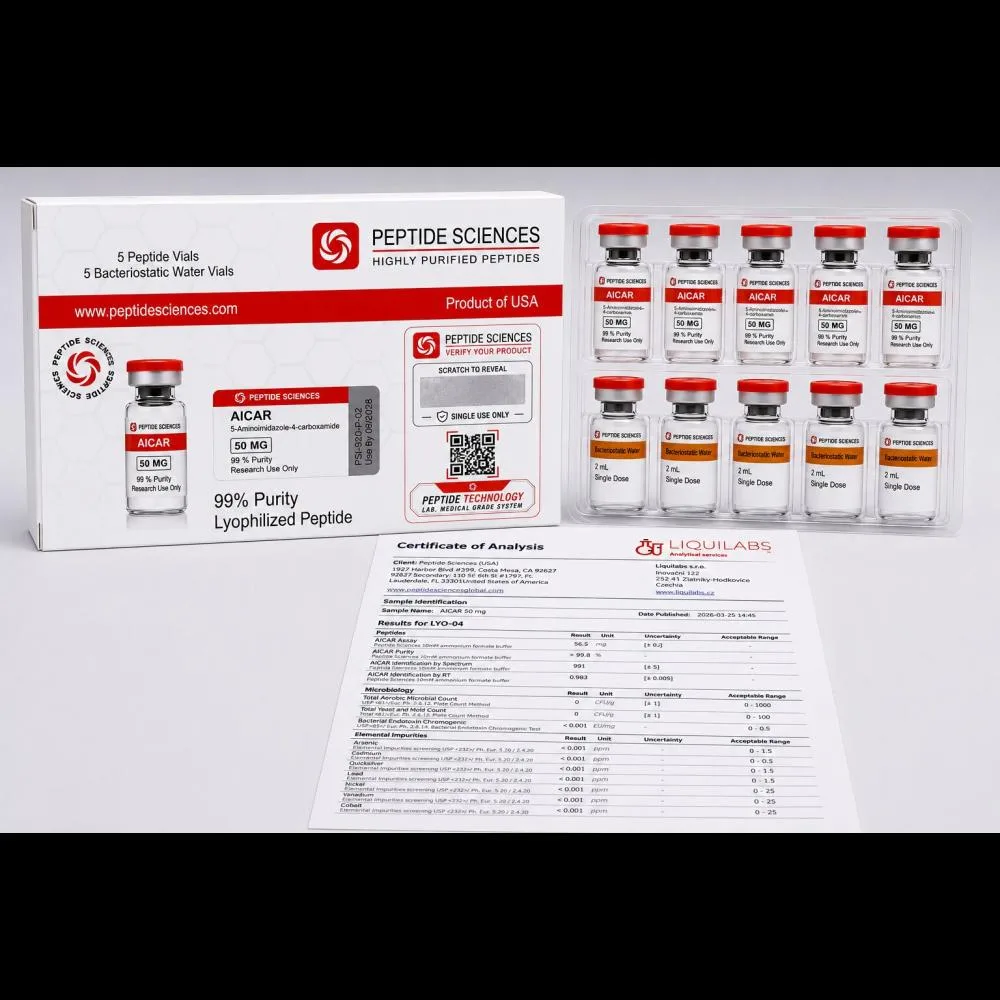 Peptide Sciences AICAR 50 MG (5 Flakon + 5 Solüsyon)