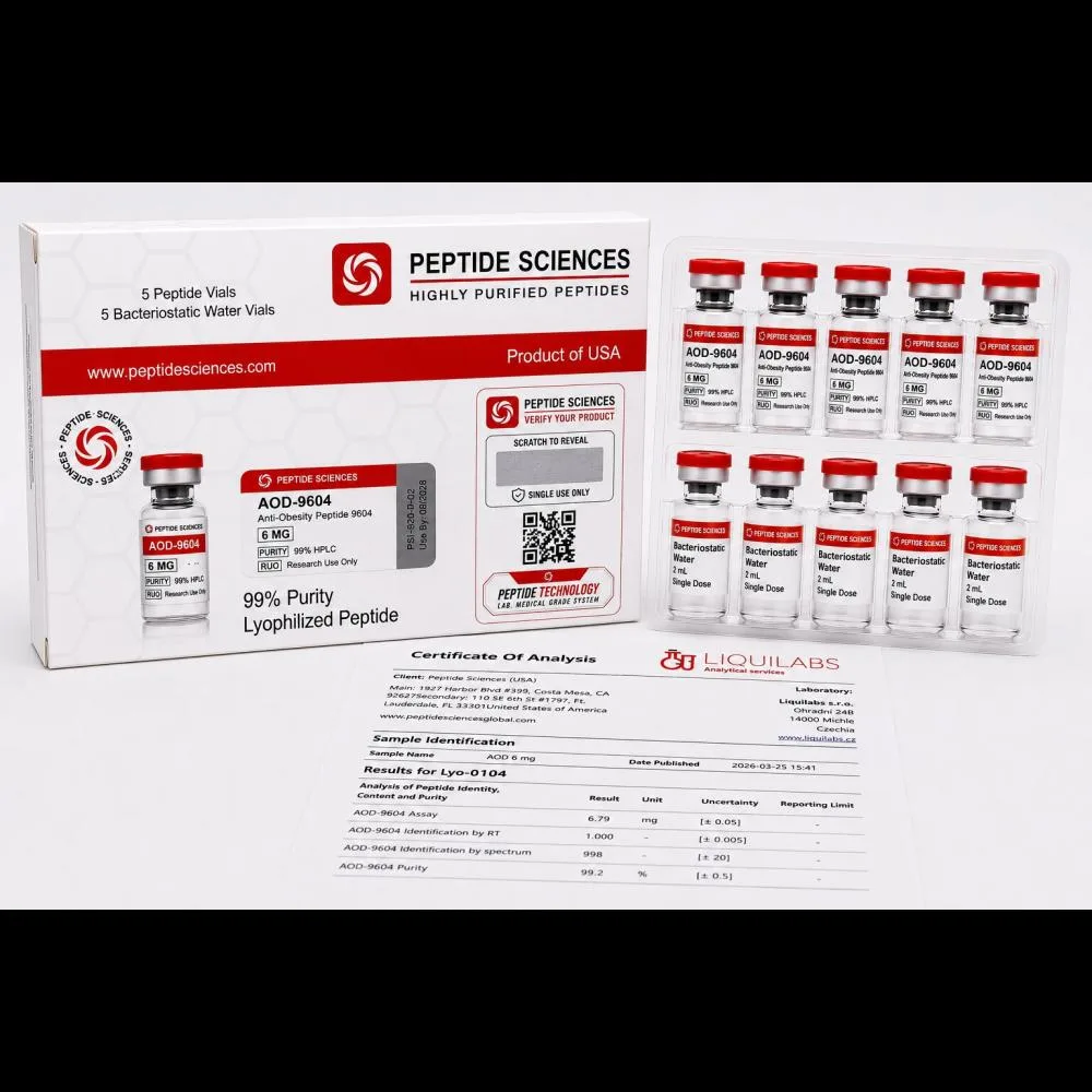 Peptide Sciences AOD-9604 6 MG (5 Flakon + 5 Solüsyon)