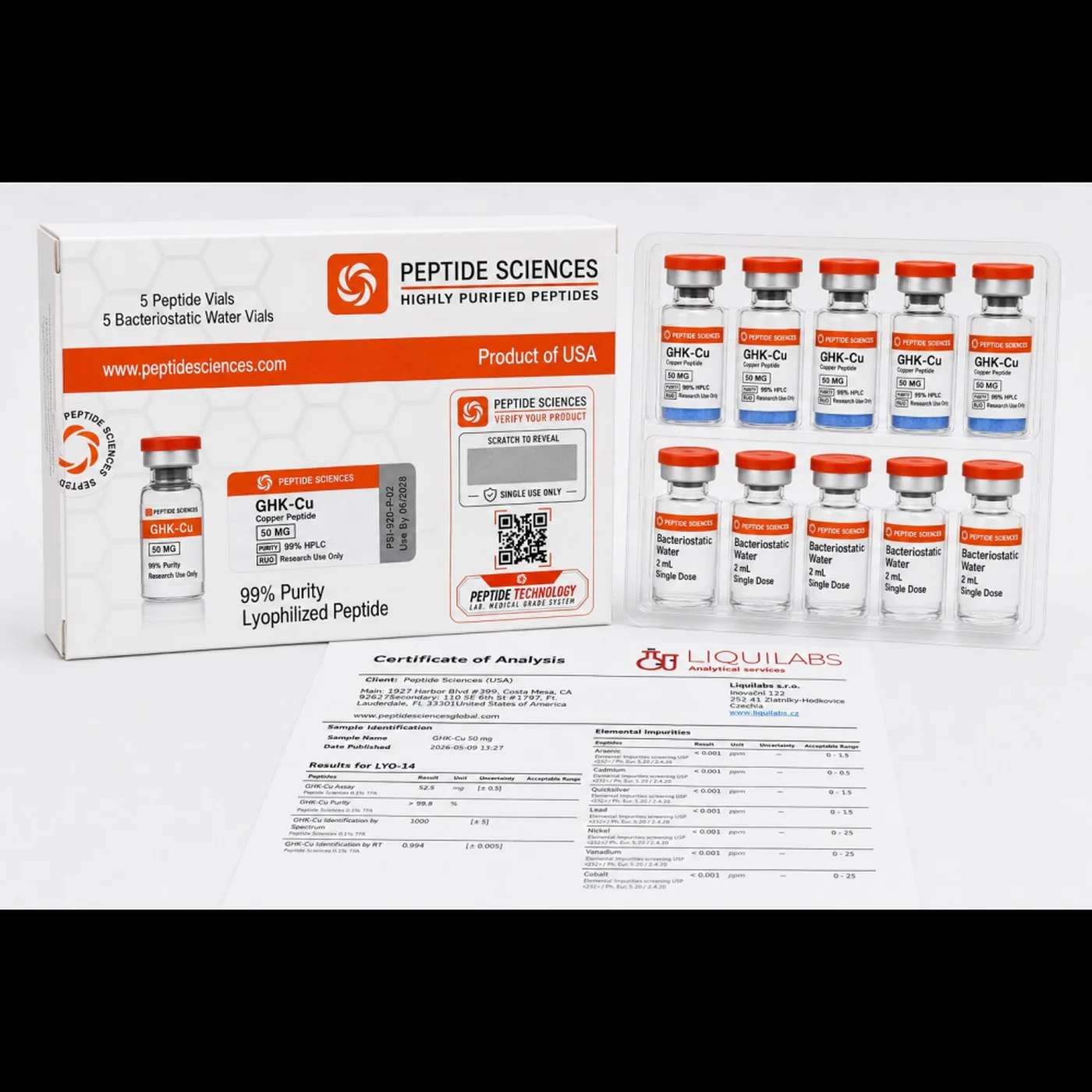 Peptide Sciences GHK-Cu 50 MG (5 Flakon + 5 Solüsyon)