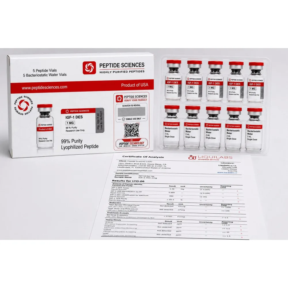 Peptide Sciences IGF-1 DES 1 MG (5 Flakon + 5 Solüsyon)