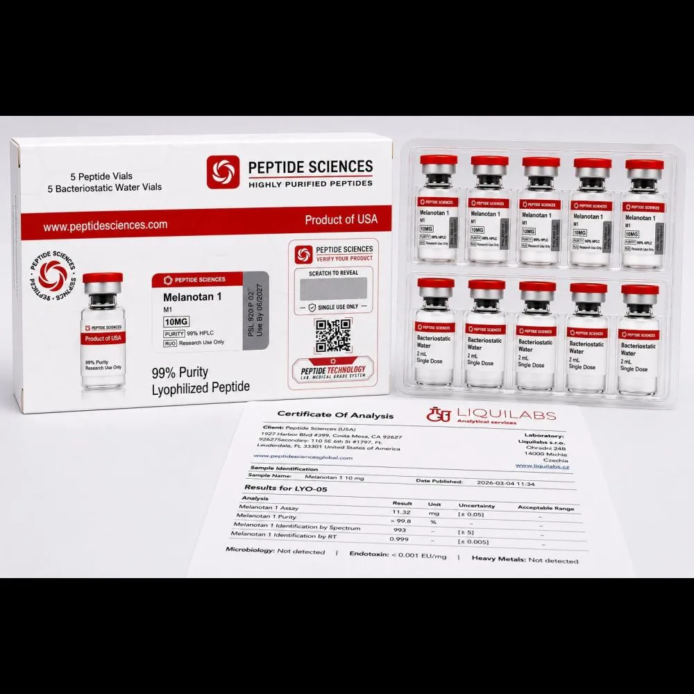 Peptide Sciences Melanotan 1 10 MG (5 Flakon + 5 Solüsyon)