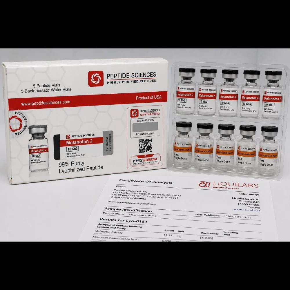 Peptide Sciences Melanotan 2 10 MG (5 Flakon + 5 Solüsyon)