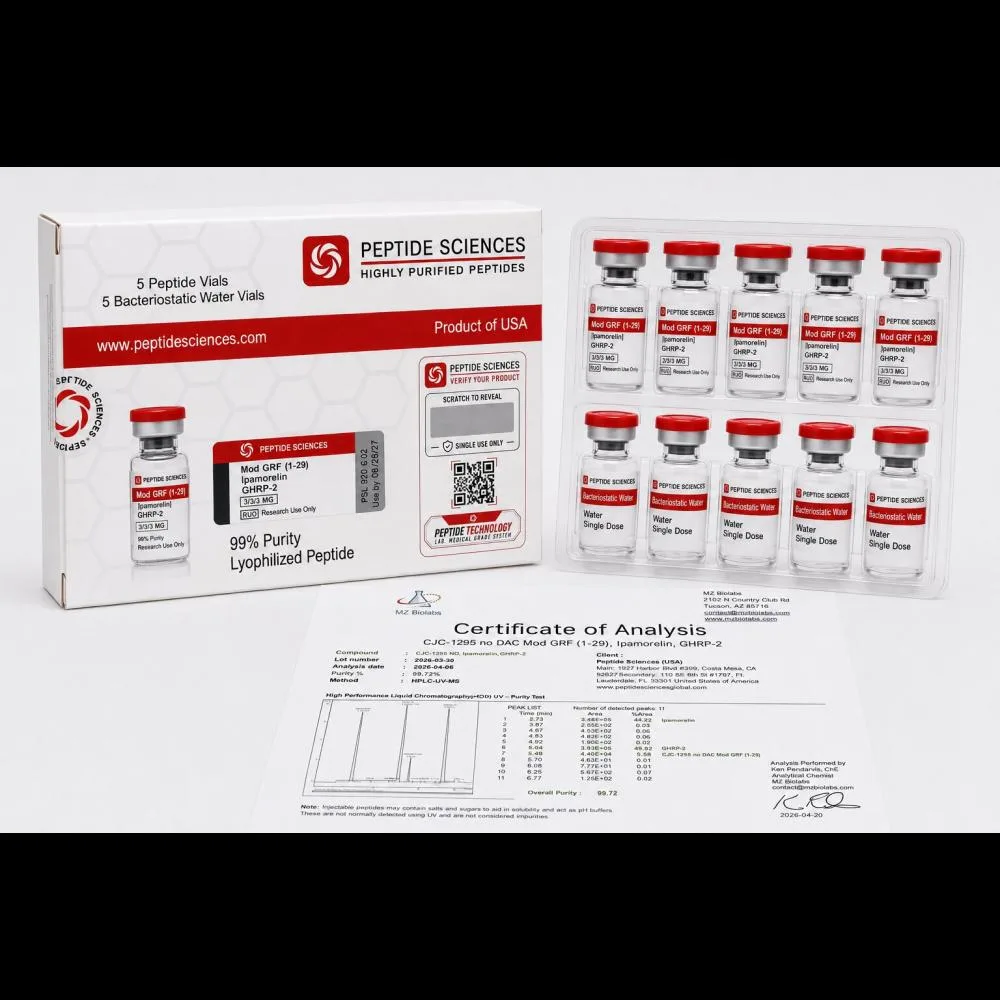 Peptide Sciences Mod GRF + Ipamorelin + GHRP-2 3/3/3 MG (5 Flakon + 5 Solüsyon)