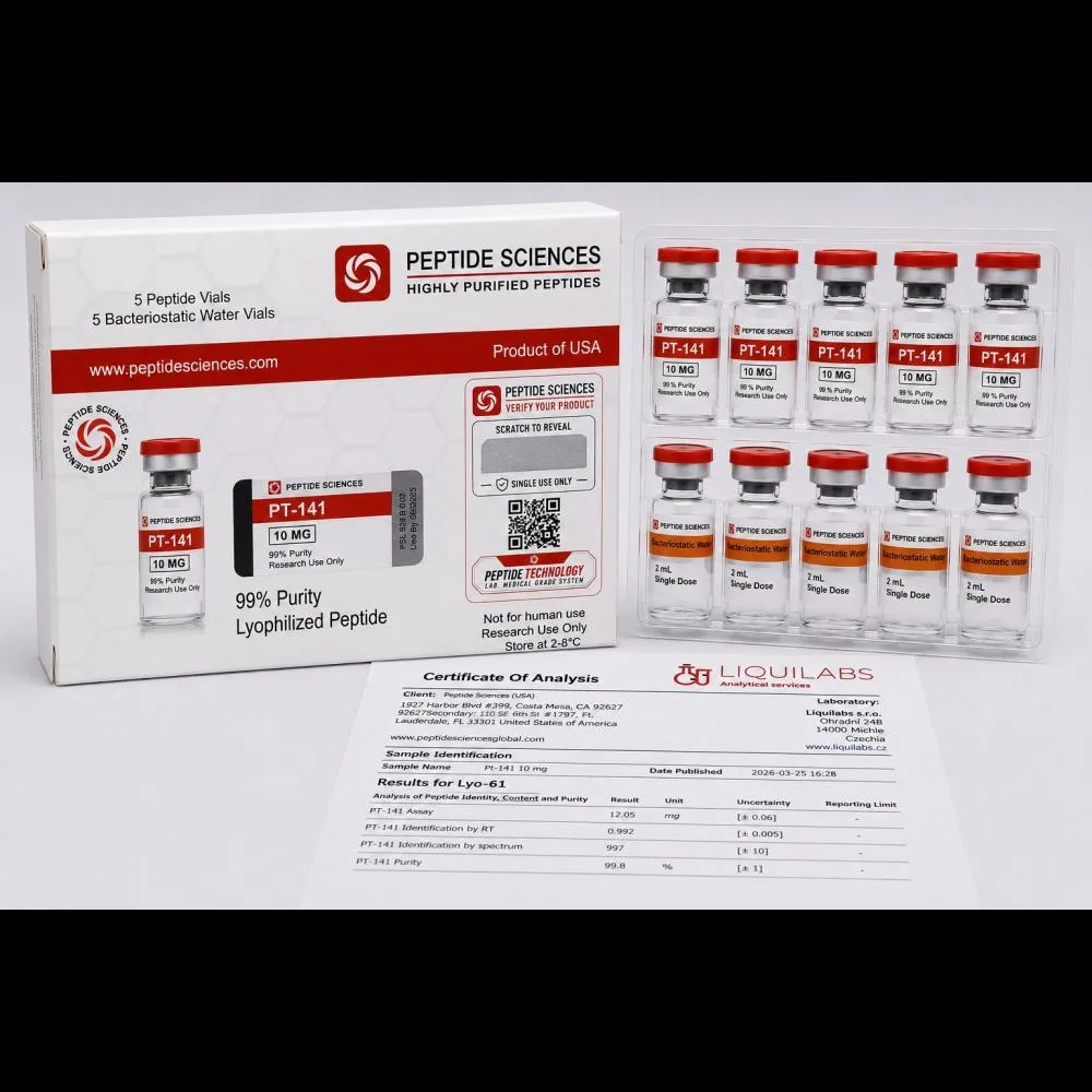 Peptide Sciences PT-141 10 MG (5 Flakon + 5 Solüsyon)