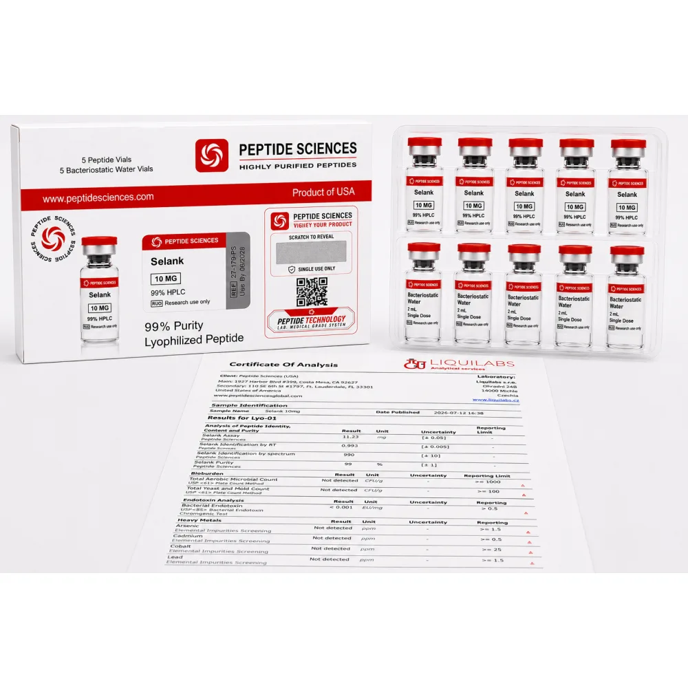 Peptide Sciences Selank 10 MG (5 Flakon + 5 Solüsyon)
