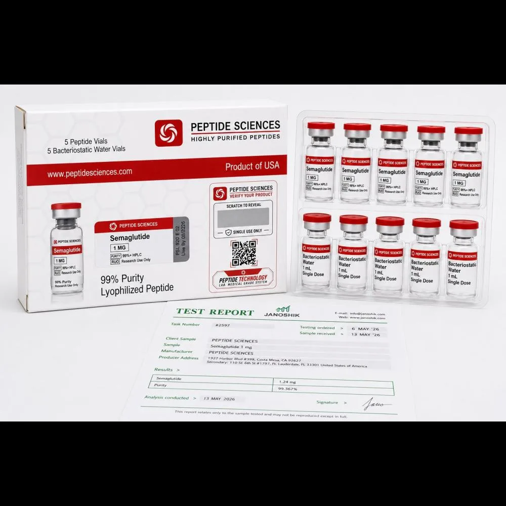 Peptide Sciences Semaglutide 1 MG (5 Flakon + 5 Solüsyon)