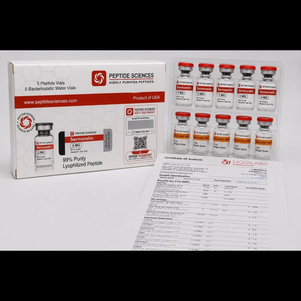 Peptide Sciences Sermorelin 5 MG (5 Flakon + 5 Solüsyon)