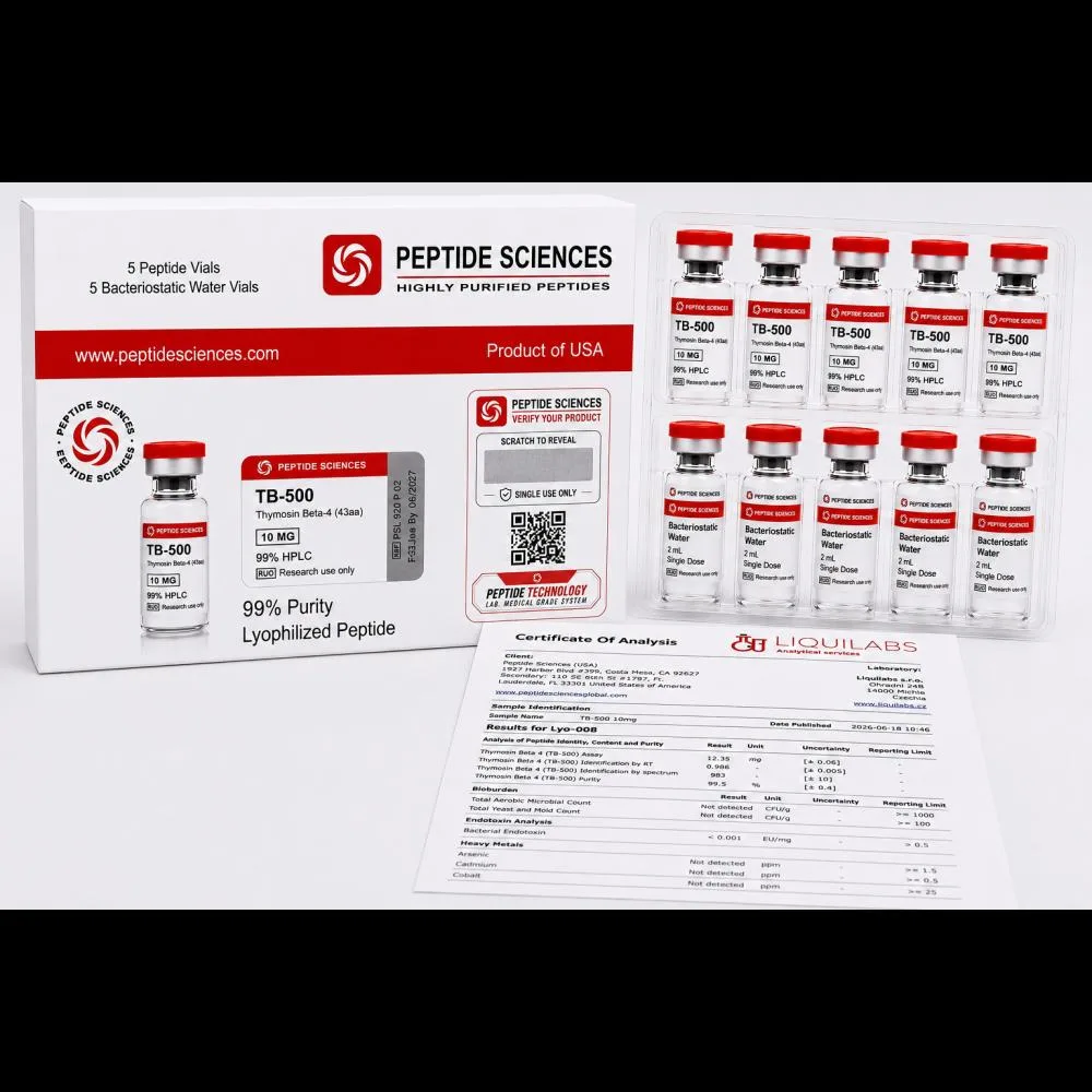 Peptide Sciences TB-500 10 MG (5 Flakon + 5 Solüsyon)