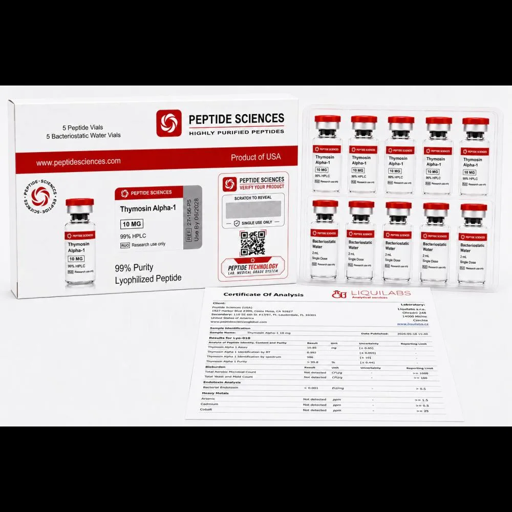 Peptide Sciences Thymosin Alpha-1 10 MG (5 Flakon + 5 Solüsyon)